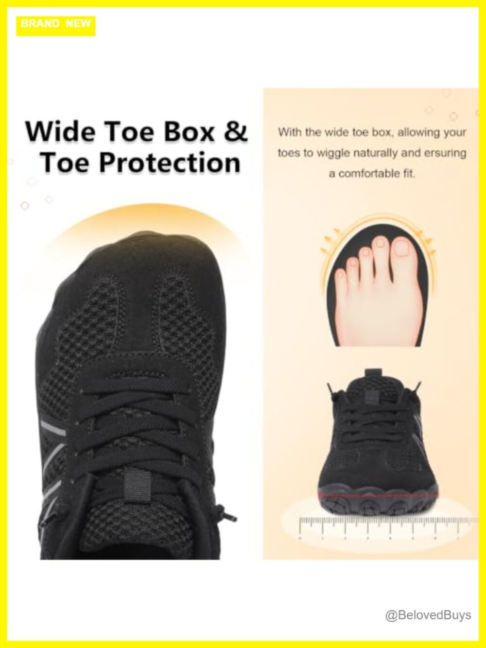 Women's Wide Toe Box Barefoot Trail Running Shoes Breathable Mesh Athletic - Picture 2 of 6